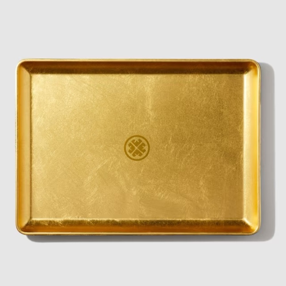 Tatcha 22.5K Gold Leaf Obon Tray | Large Vanity Perfume Skincare Tray